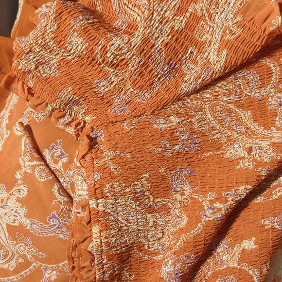 Cato Spring Bloom Paisley Smocked Off The Shoulder Peplum Blouse - Picture 6 of 7